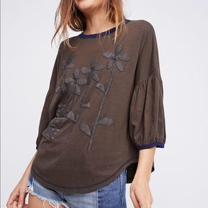 Free People beaded Gratitude tee